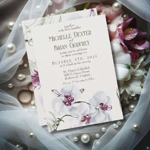 Invitación Delicado Boda de las orquídeas blancas