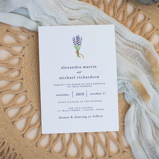 Invitación Delicado Boda de Lavanda Francesa (Subido por el creador)