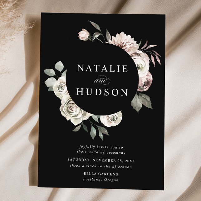 Invitación Delicado Boda de marco floral de invierno (Subido por el creador)