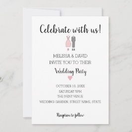 Invitación Delicado Boda de Novia Simple y Groom