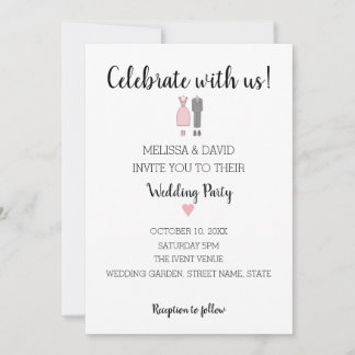 Invitación Delicado Boda de Novia Simple y Groom