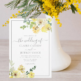 Invitación Delicado Boda de verano verde azulado floral amari