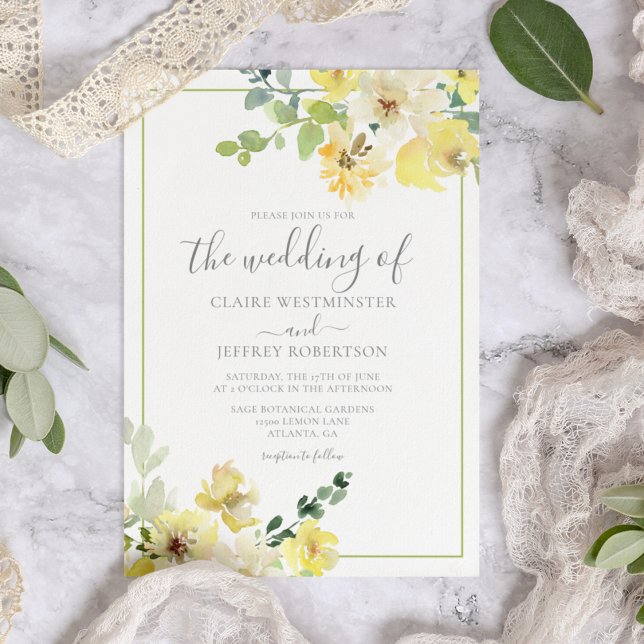 Invitación Delicado Boda de verano verde azulado floral amari (Subido por el creador)