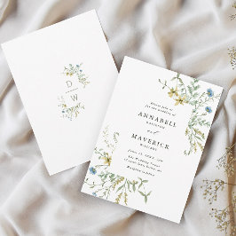 Invitación Delicado Boda Floral Boho Moderno