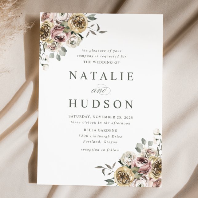 Invitación Delicado Boda floral de invierno (Subido por el creador)
