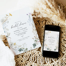 Invitación Delicado Boho Wildflower Butterfly Bridal Shower