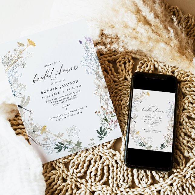 Invitación Delicado Boho Wildflower Butterfly Bridal Shower (Subido por el creador)
