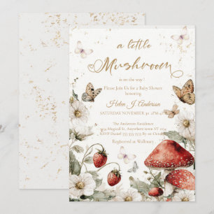 Invitación Delicado champiñón bayas Baby Shower
