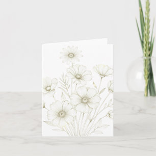 Invitación Delicado Cosmos Bouquet Línea Arte Gracia