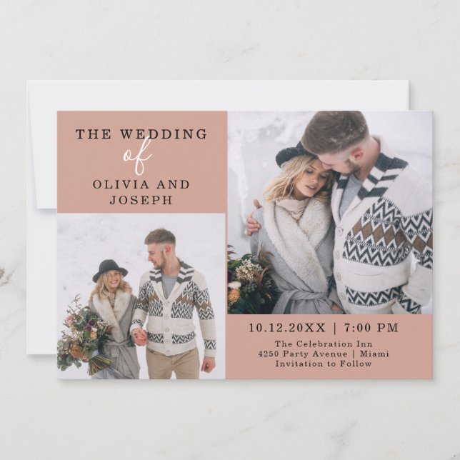 Invitación Delicado| Dos Bodas fotográficos (Anverso)