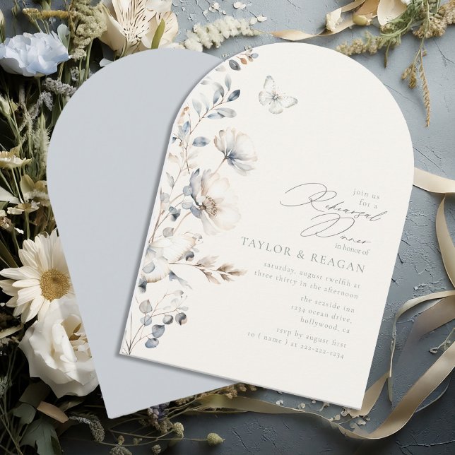 Invitación Delicado ensayo de Flor silvestre Cena ID1102 (Subido por el creador)