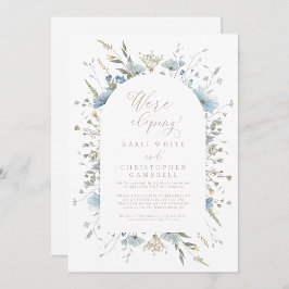 Invitación Delicado Fiesta de Elopement Dusty Blue Wildflower
