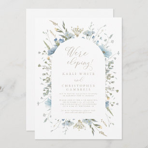 Invitación Delicado Fiesta de Elopement Dusty Blue Wildflower