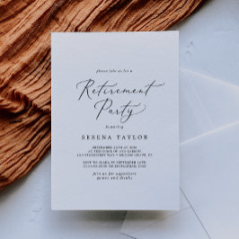 Invitación Delicado Fiesta de Jubilación de Caligrafía Negra