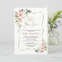 Invitación Delicado Fiesta de té de novia floral rosa de Rubo