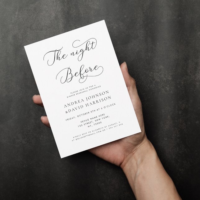 Invitación Delicado Guión La Noche Antes De La Cena Del Ensay (Subido por el creador)