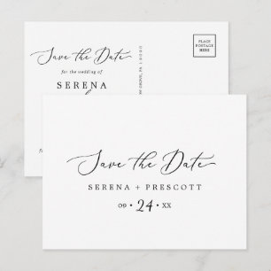Invitación Delicado horizontal negro Guardar la postal de fec