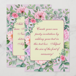 Invitación Delicado jardín de verano Fiesta Flores Desnuda