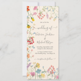 Invitación Delicado jardín florido de flores silvestres Boda