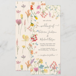 Invitación Delicado jardín florido de flores silvestres Boda