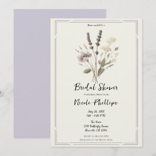 Invitación Delicado Llavender Floral Flores Bridal Shower