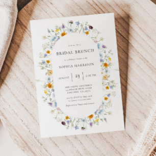 Invitación Delicado marco de flores silvestres ducha de novia