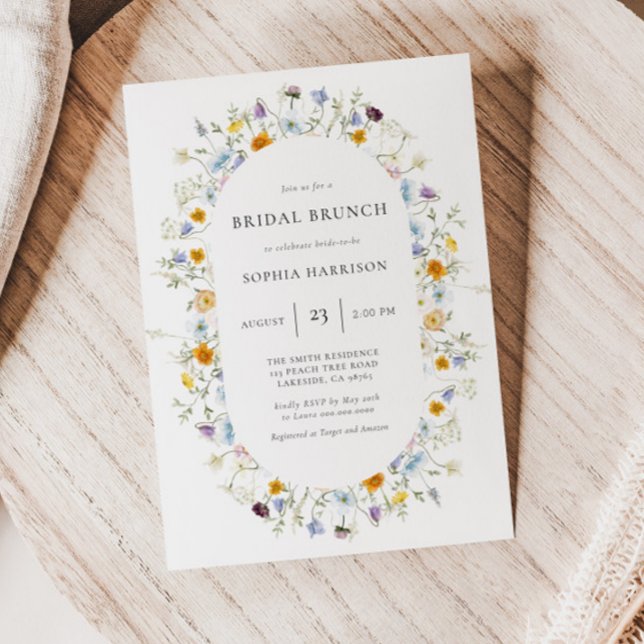 Invitación Delicado marco de flores silvestres ducha de novia (Subido por el creador)