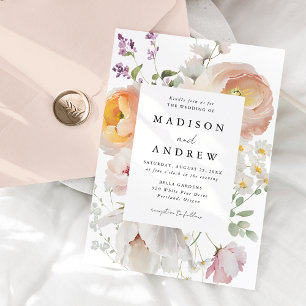 Invitación Delicado Marco Floral de Primavera Boda