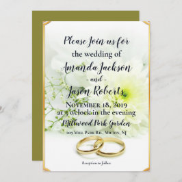 Invitación Delicado matiz blanco de la flor de Boda amarillo