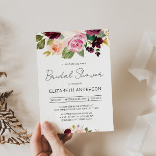 Invitación Delicado Moody Rustic Floral Bridal Shower