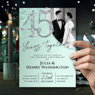 Invitación Delicado Ornamental 45º Aniversario de Boda  