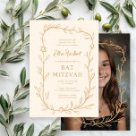 Invitación Delicado PERSONALIZADO botánico bar FOTO Bat Mitzv<br><div class="desc">¡Tarjeta perfecta para anunciar una mitzvah de murciélago, el bar mitzvah u otra celebración judía! ¡Trato a mano de delicado arte de trame de hojas para ti! ¡TODO PERSONALIZABLE! Haga clic en "Personalizar" para editar el texto. Haga clic en "editar usando la herramienta de diseño" para ajustar los tipos de...</div>