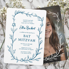 Invitación Delicado PERSONALIZADO botánico bar FOTO Bat Mitzv
