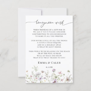 Invitación Delicado Purple Wildflower Descanso de luna de mie