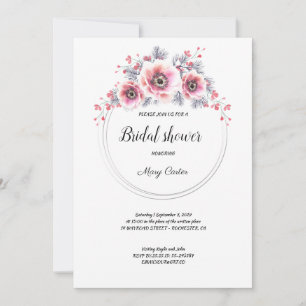 Invitación Delicado ramo floral, peonías rosadas