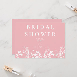 Invitación Delicado Regalo Nupcial de Flores Silvestres Blanc