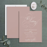 Invitación Delicado Rosa de caligrafía moderna clásico<br><div class="desc">Con una caligrafía moderna muy bien embellecida, esta oscura, dramática y elegante invitación a un rosa polvoriento es fácil de personalizar con tus detalles, y está diseñada para adaptarse a un boda donde la pareja se aloja. Póngase en contacto con el diseñador para obtener productos coincidentes. Muchas gracias por apoyar...</div>