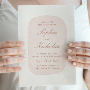 Invitación Delicado rosa pastel acuarela para boda