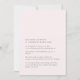 Invitación Delicado Rosa suave Rubor Romántico Pink Simple