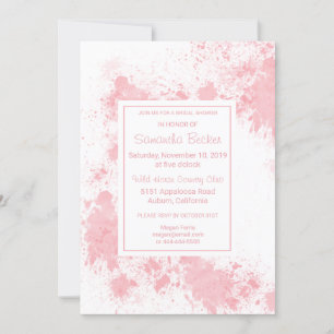 Invitación Delicado Rubor Paint Splatter Bridal Shower