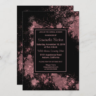 Invitación Delicado Rubor Paint Splatter Bridal Shower