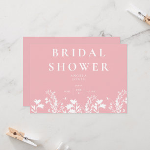 Invitación Delicado Rubor White Wildflower Bridal Shower