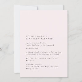 Invitación Delicado suave Rubor pálido simple Rosa elegante r