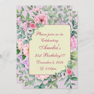 Invitación Delicado verano jardín Fiesta cumpleaños floral