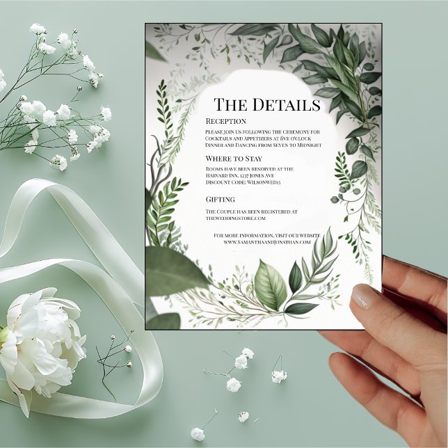 Invitación Delicar los detalles de las hojas de primavera (Subido por el creador)