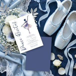 Invitación Delicate Blue Ballerina Dance Recital TMF26