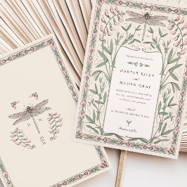 Invitación Delicate Boda Nouveau Dragonfly Floral