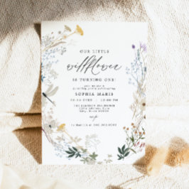 Invitación Delicate Boho Wildflower mariposa 1er cumpleaños