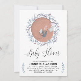 Invitación Delicate Botanical Fox Baby Shower