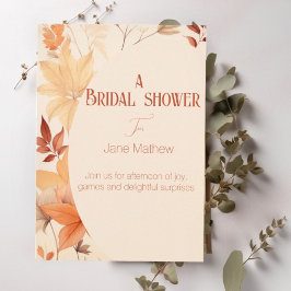 Invitación Delicate ducha de novia floral de otoño
